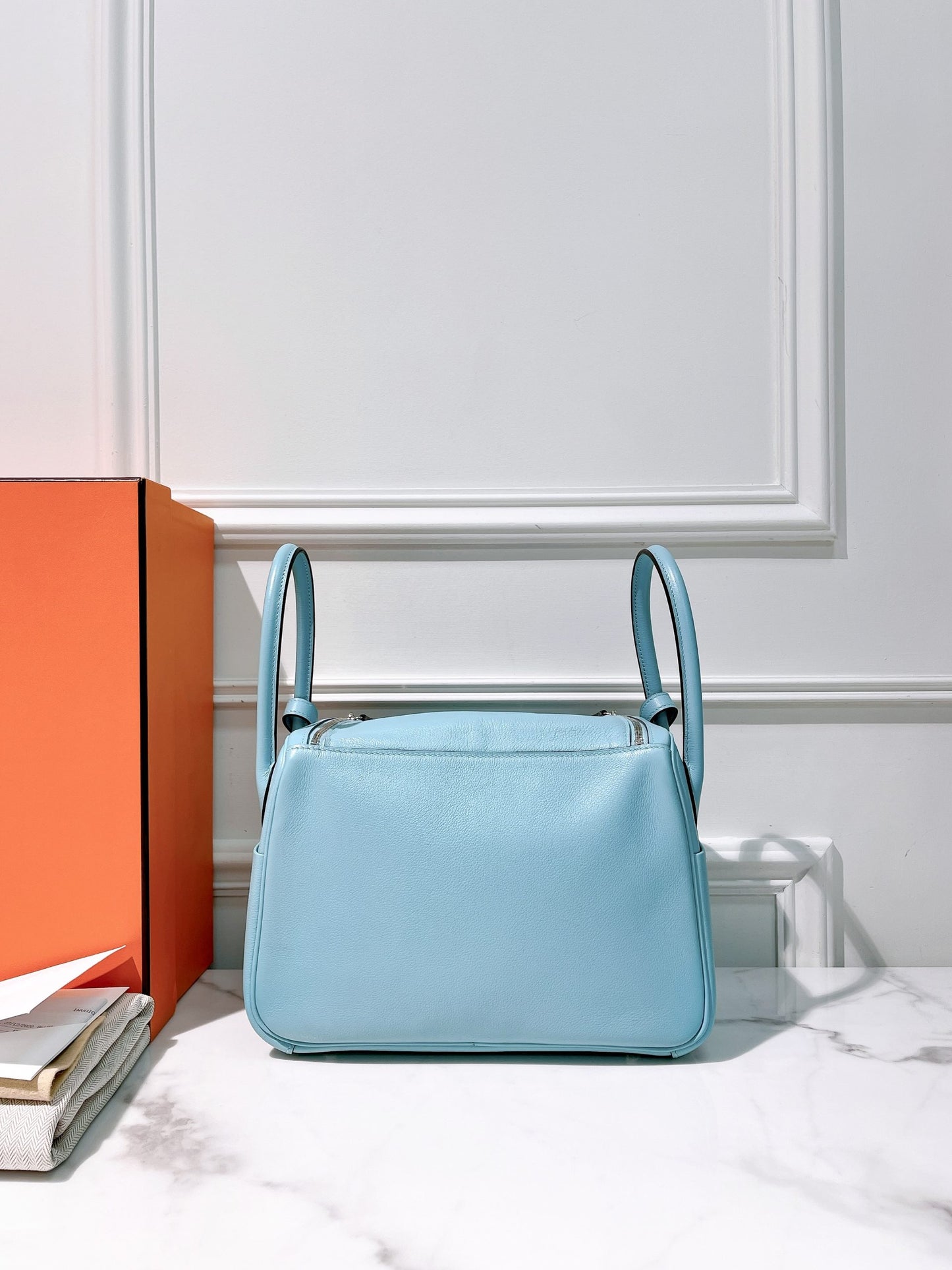 HERMES LINDY 26, Bleu Atoll/Silver