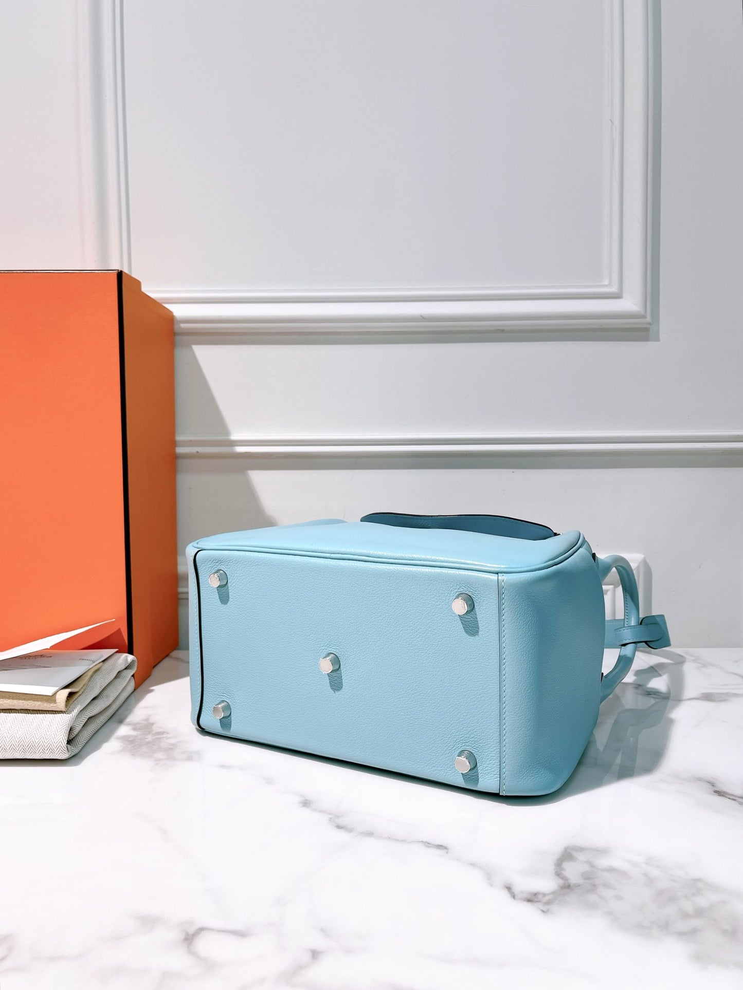 HERMES LINDY 26, Bleu Atoll/Silver