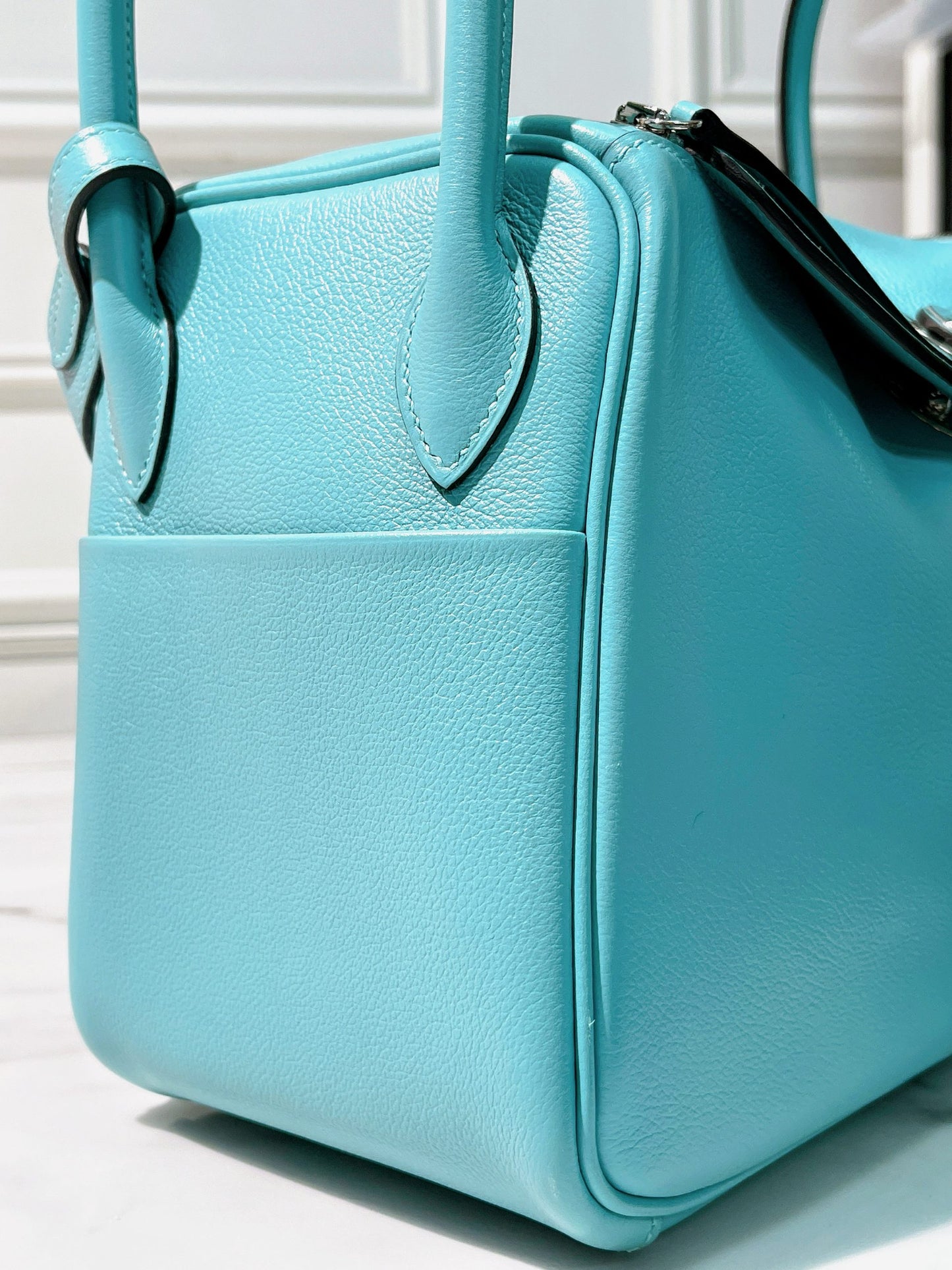 HERMES LINDY 26, Bleu Atoll/Silver