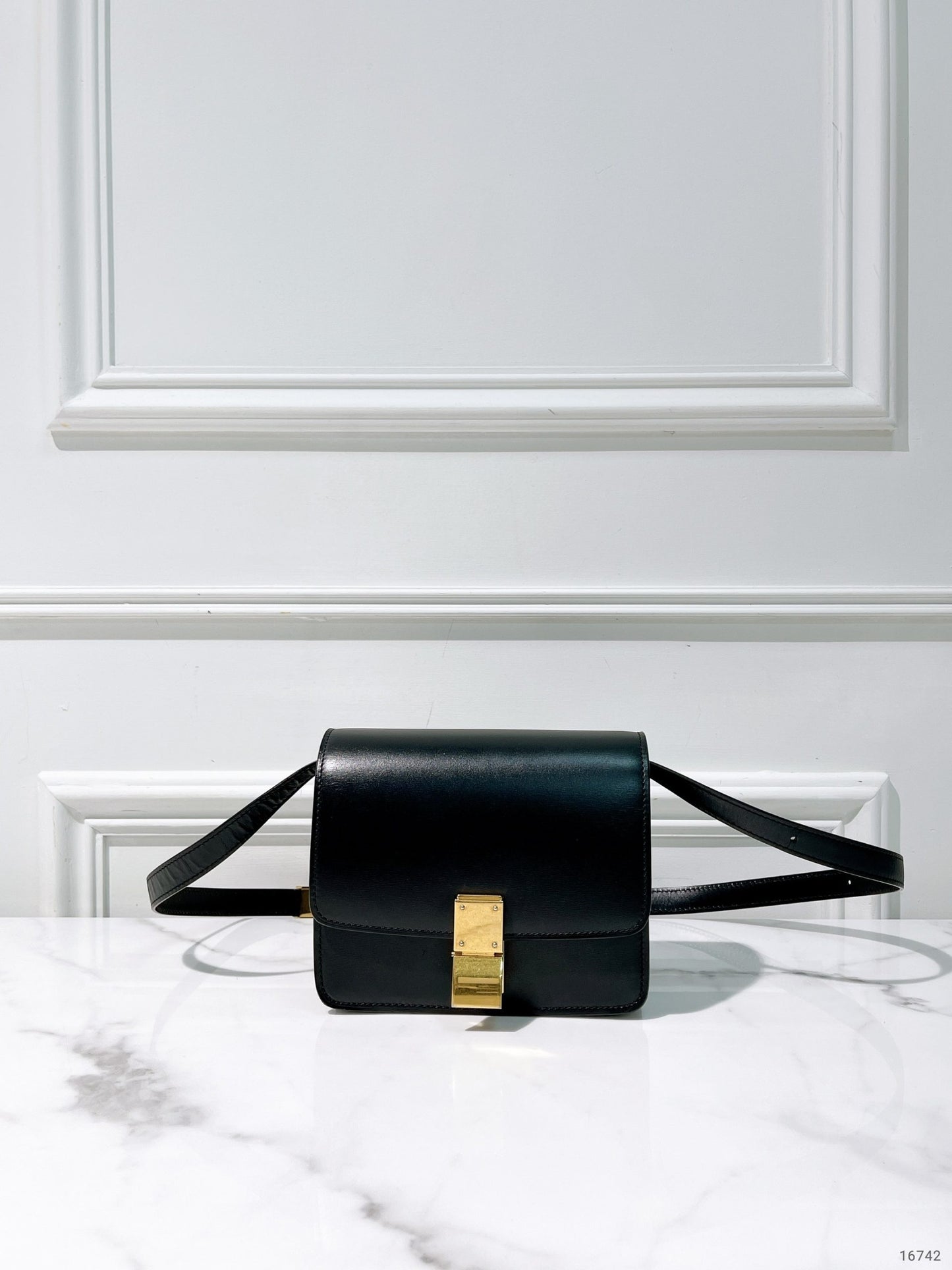 CELINE MINI BOX, Black/Gold