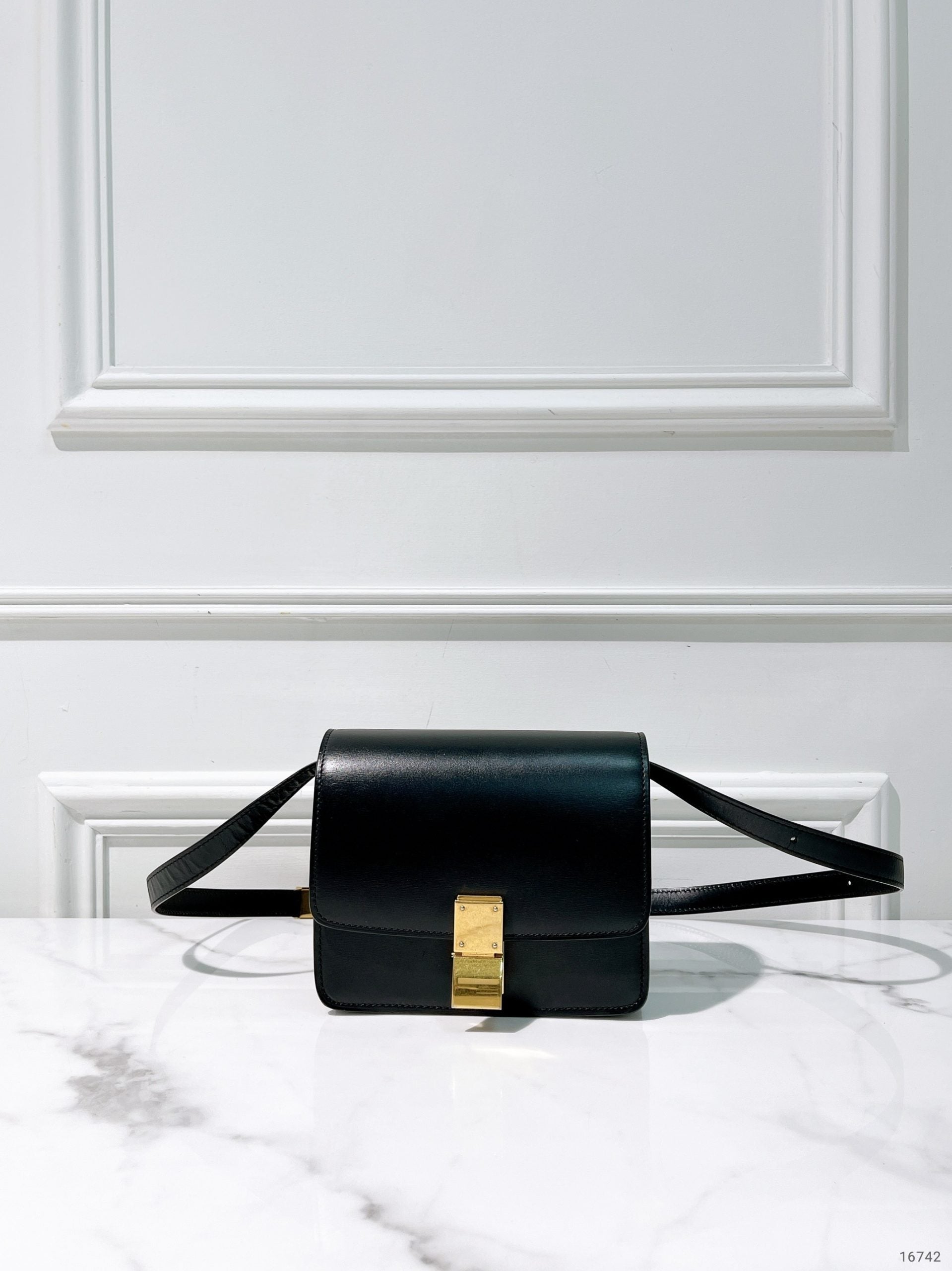 CELINE MINI BOX, Black/Gold