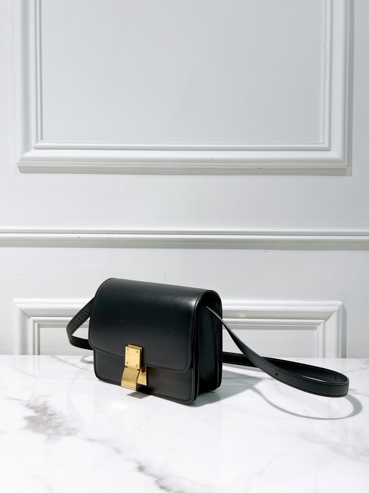 CELINE MINI BOX, Black/Gold