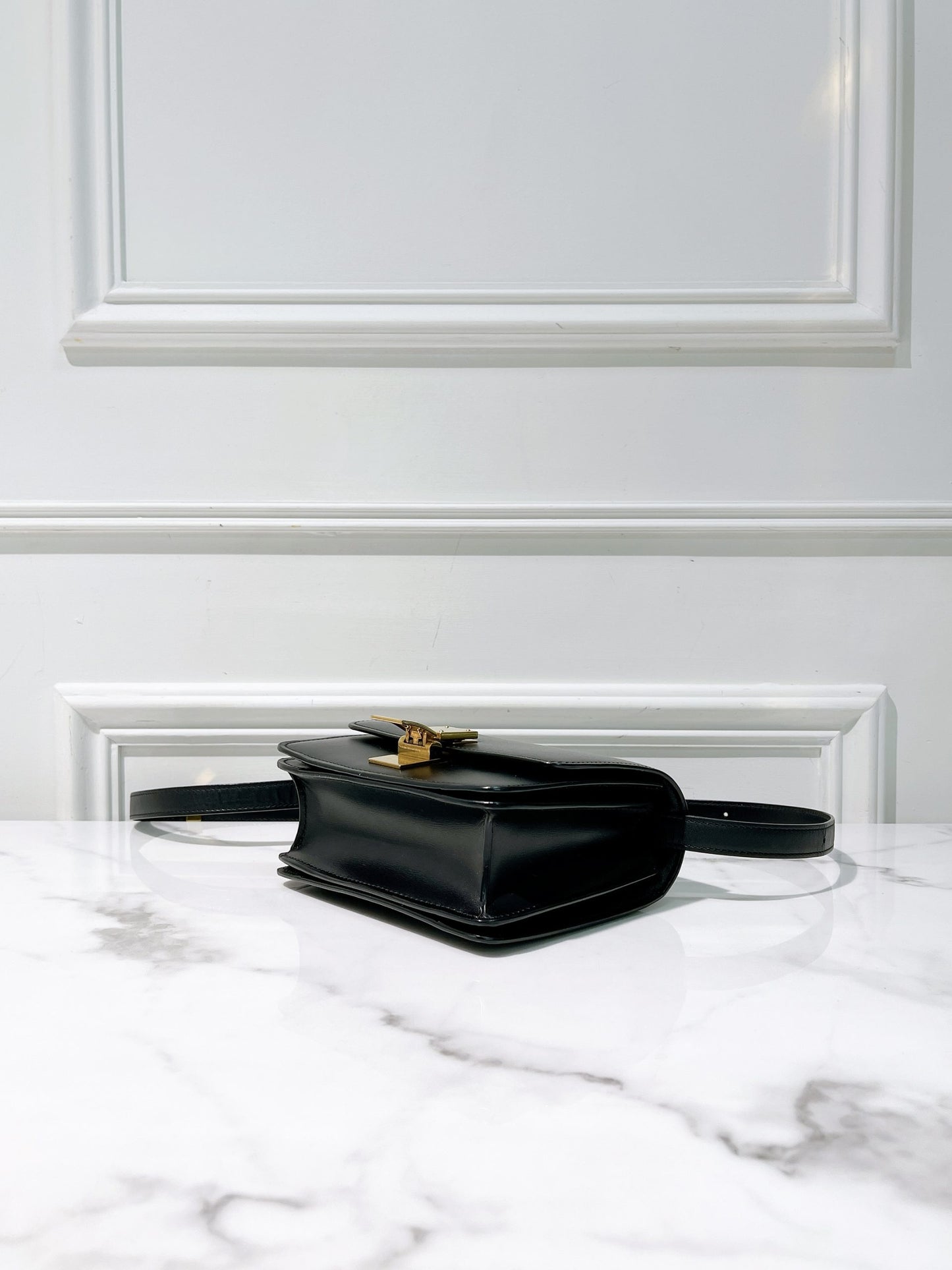 CELINE MINI BOX, Black/Gold