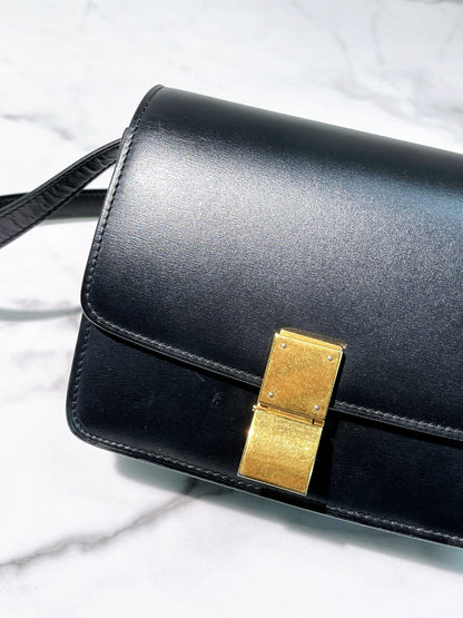 CELINE MINI BOX, Black/Gold
