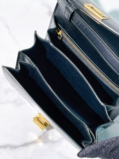 CELINE MINI BOX, Black/Gold