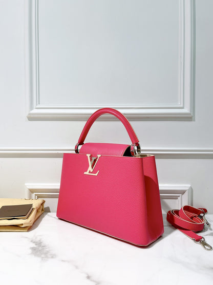 LV CAPUCINES MM, Pink/Gold