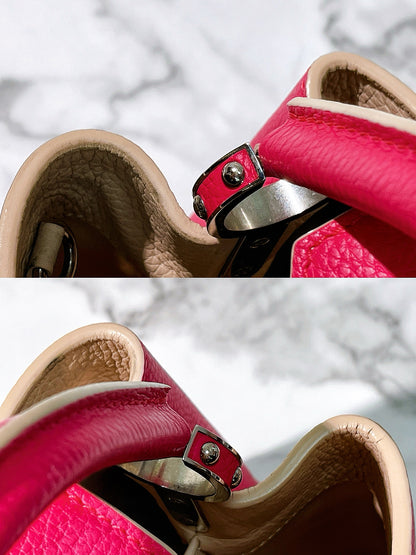 LV CAPUCINES MM, Pink/Gold