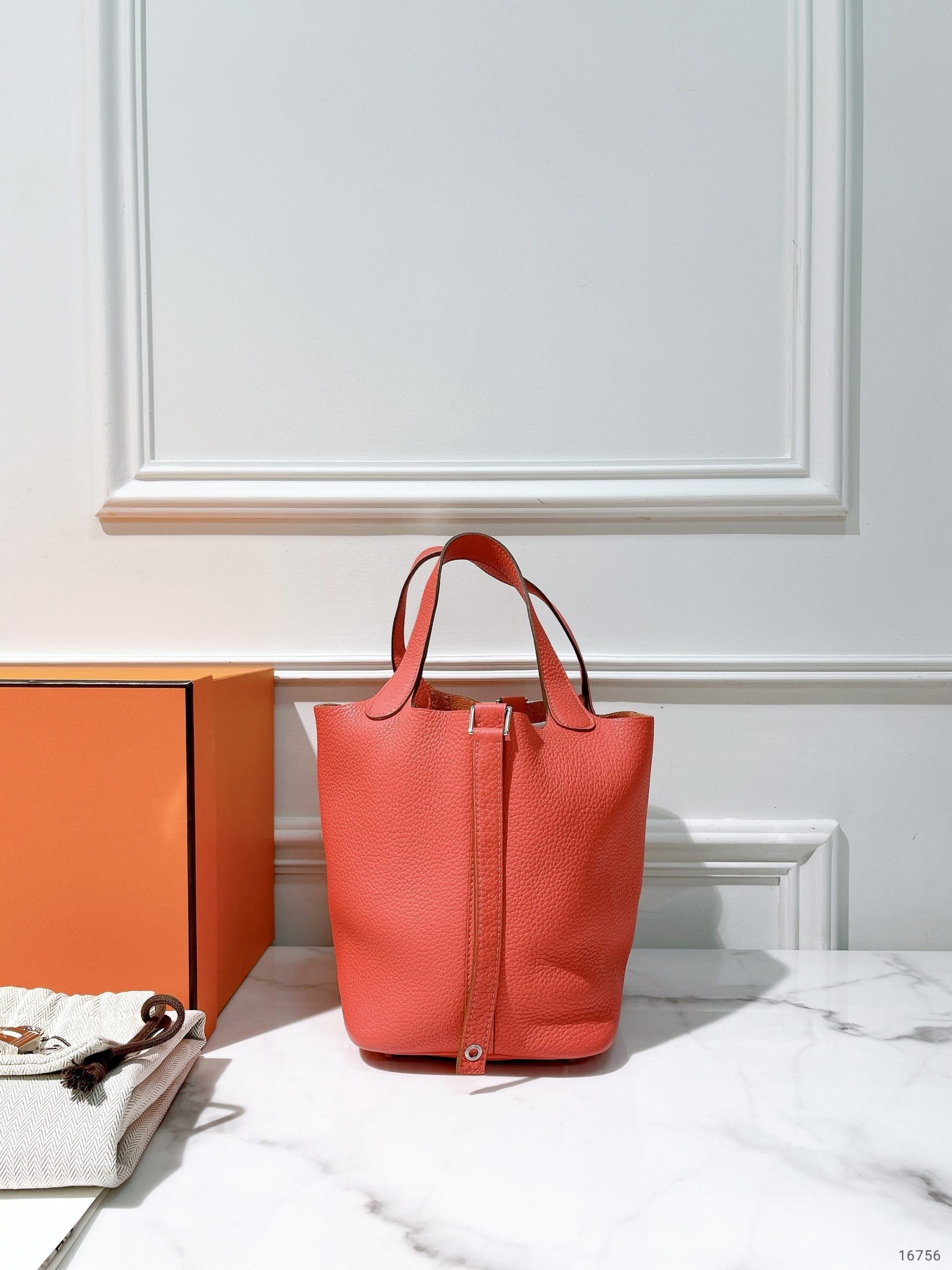 HERMES PICOTIN LOCK 18, Rose Jaipur/Silver