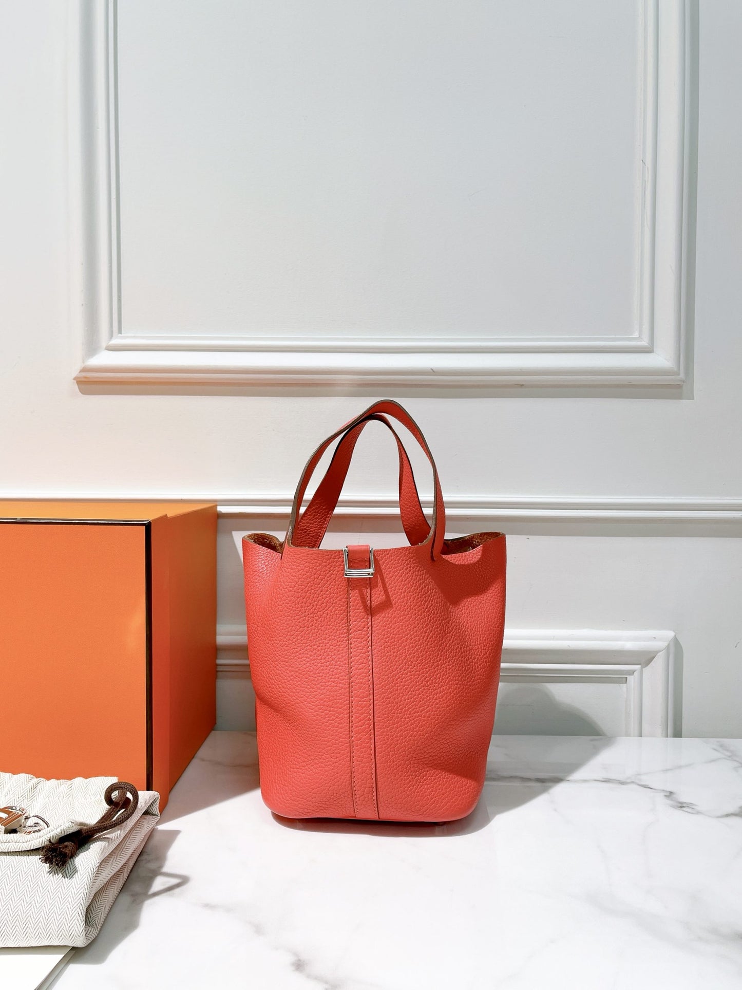 HERMES PICOTIN LOCK 18, Rose Jaipur/Silver