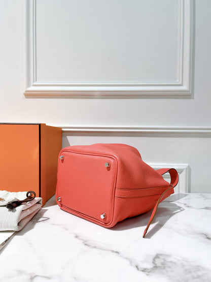 HERMES PICOTIN LOCK 18, Rose Jaipur/Silver