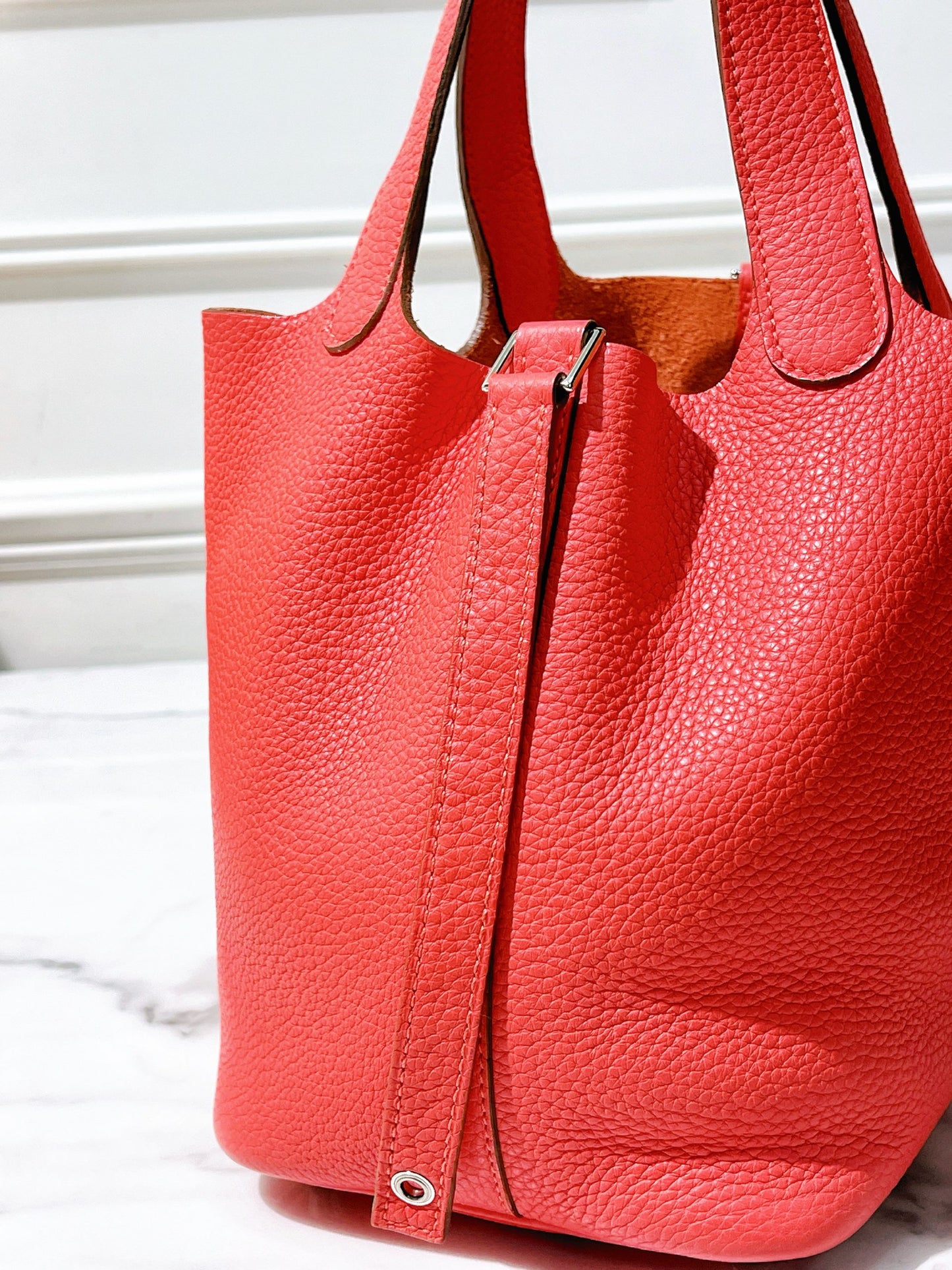 HERMES PICOTIN LOCK 18, Rose Jaipur/Silver