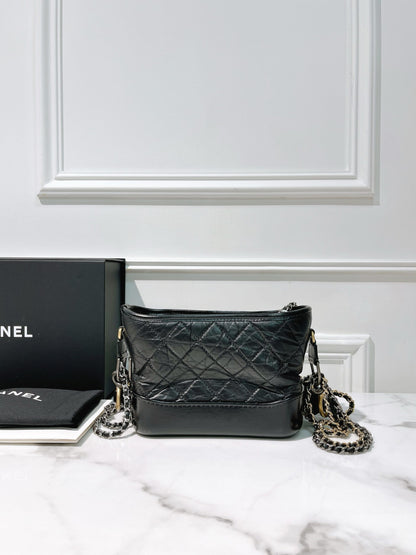 CHANEL SMALL GABRIELLE HOBO, Black/Gold