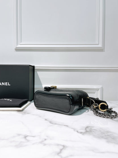 CHANEL SMALL GABRIELLE HOBO, Black/Gold