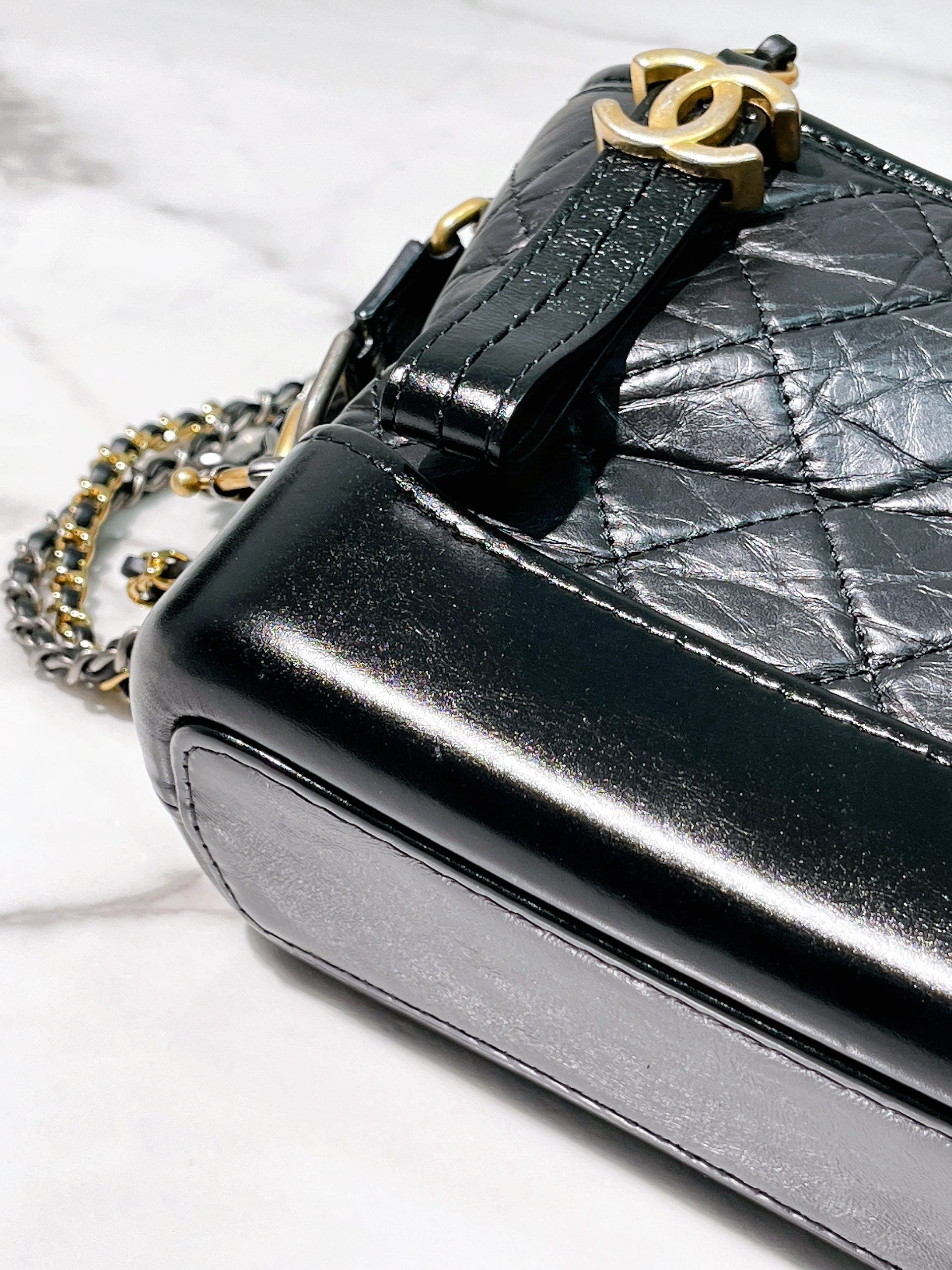 CHANEL SMALL GABRIELLE HOBO, Black/Gold