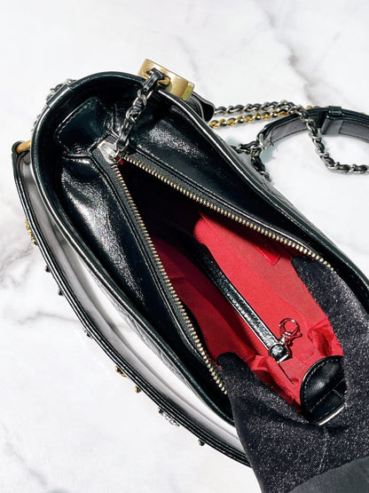 CHANEL SMALL GABRIELLE HOBO, Black/Gold