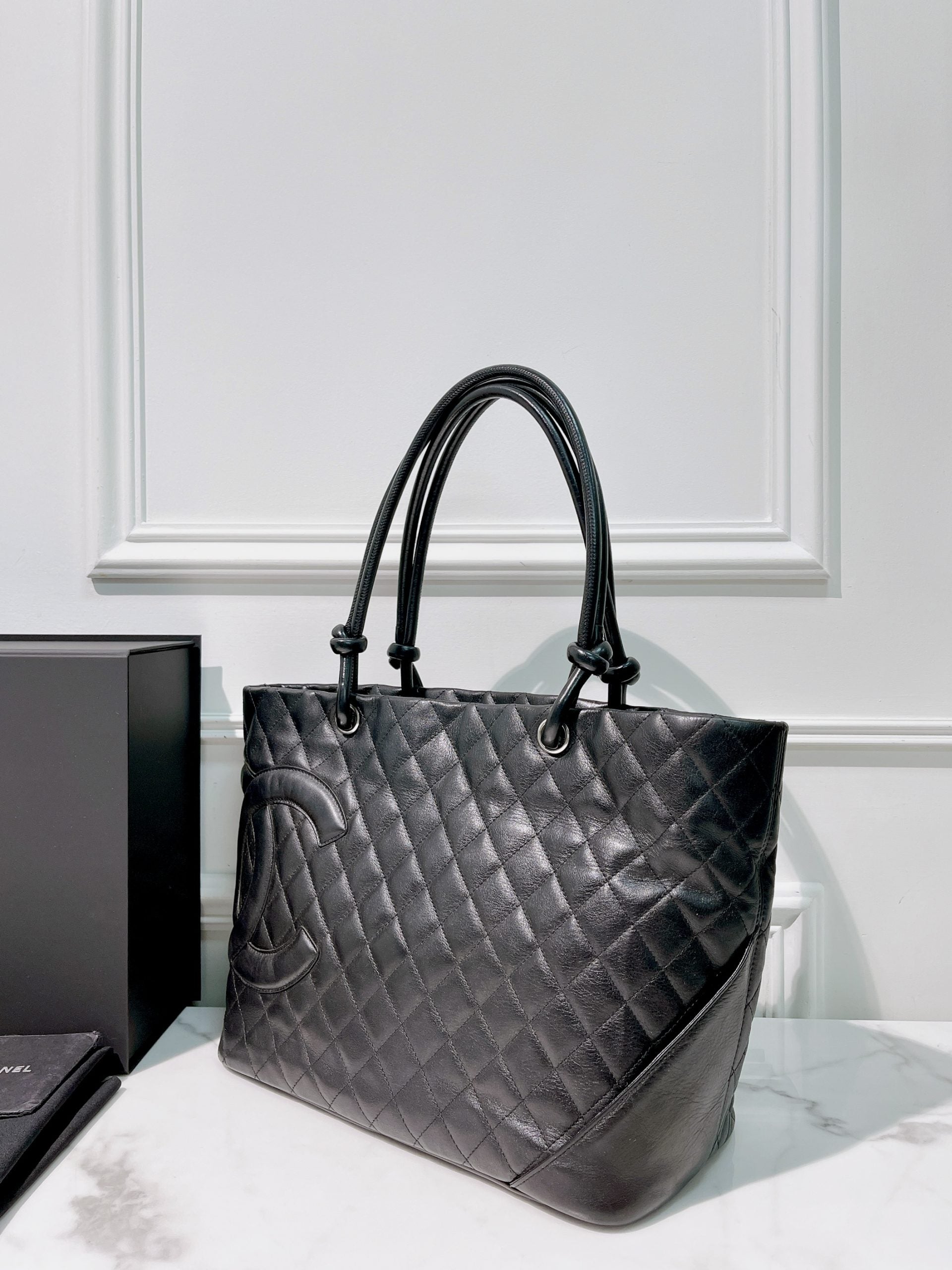 CHANEL CAMBON TOTE, Black/Silver