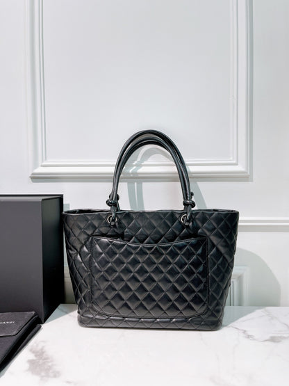 CHANEL CAMBON TOTE, Black/Silver