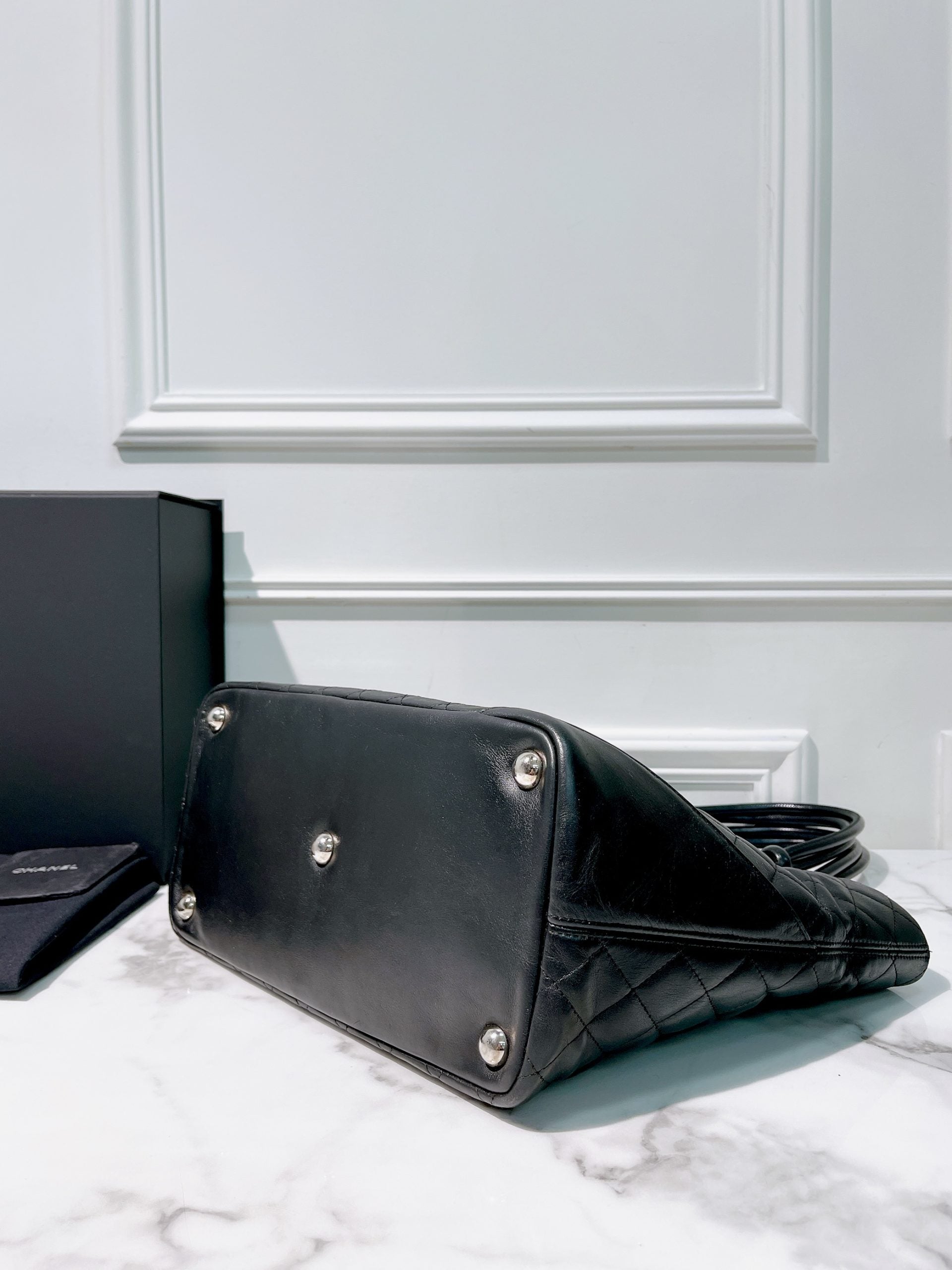 CHANEL CAMBON TOTE, Black/Silver