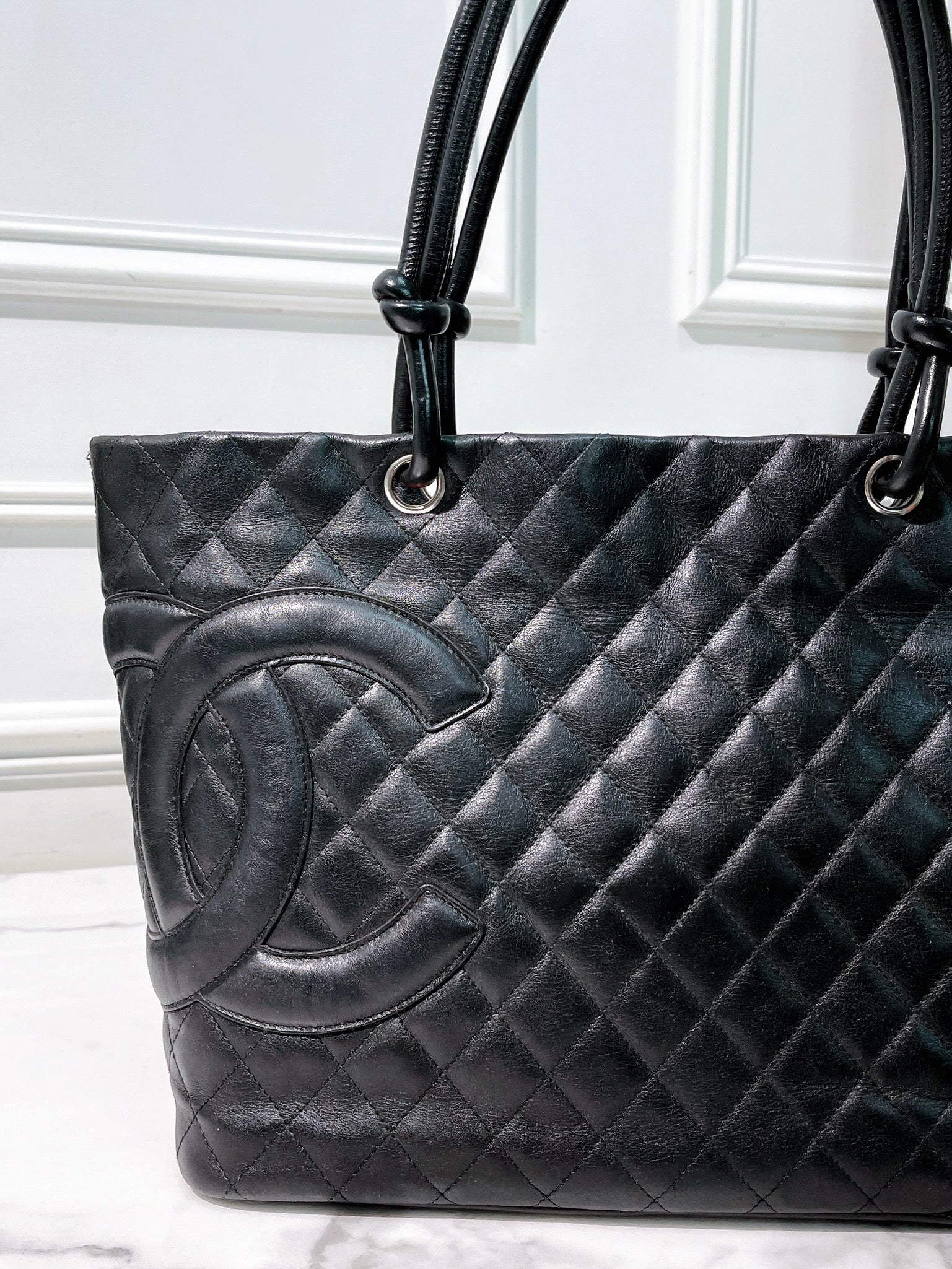 CHANEL CAMBON TOTE, Black/Silver
