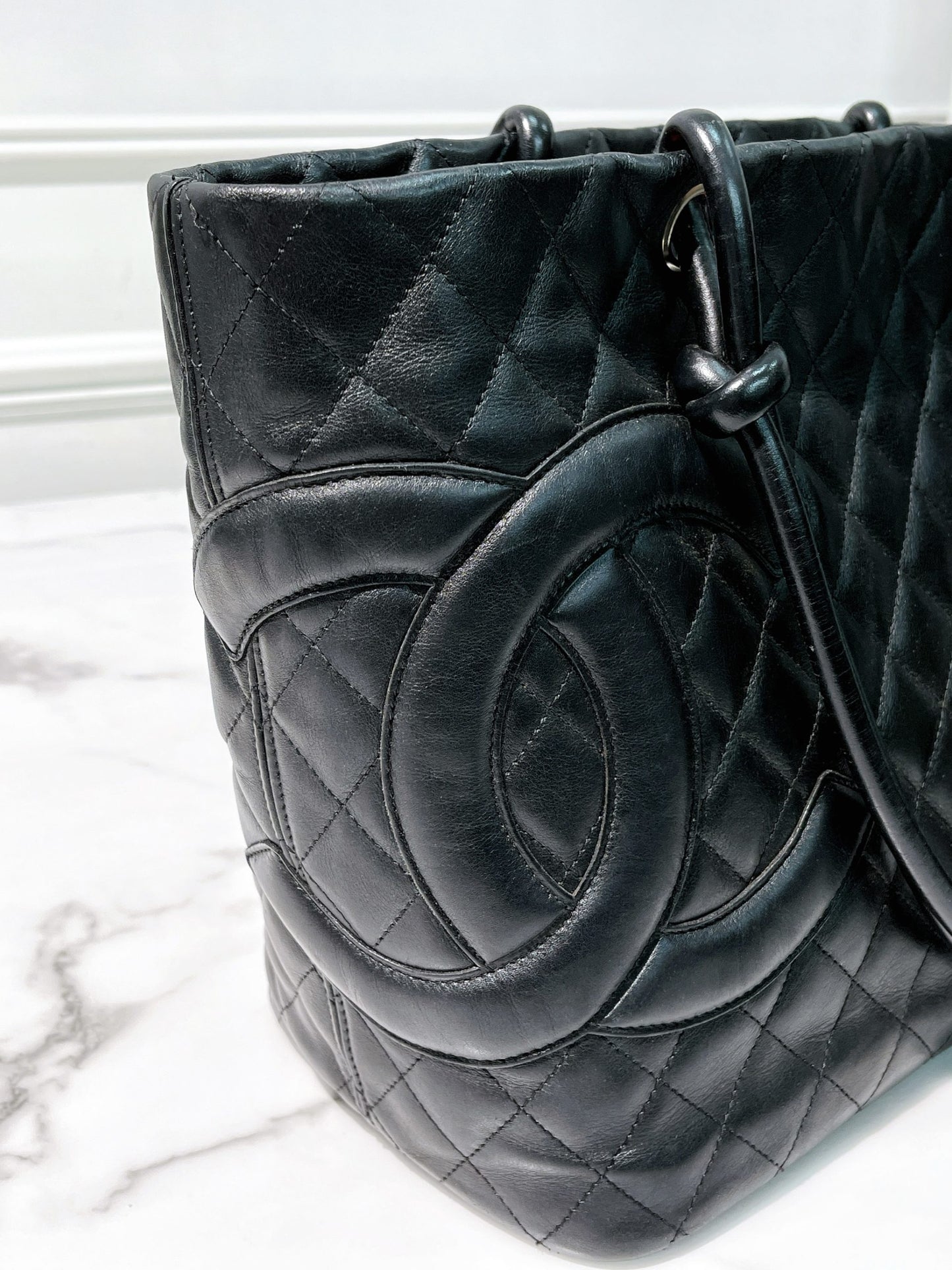 CHANEL CAMBON TOTE, Black/Silver