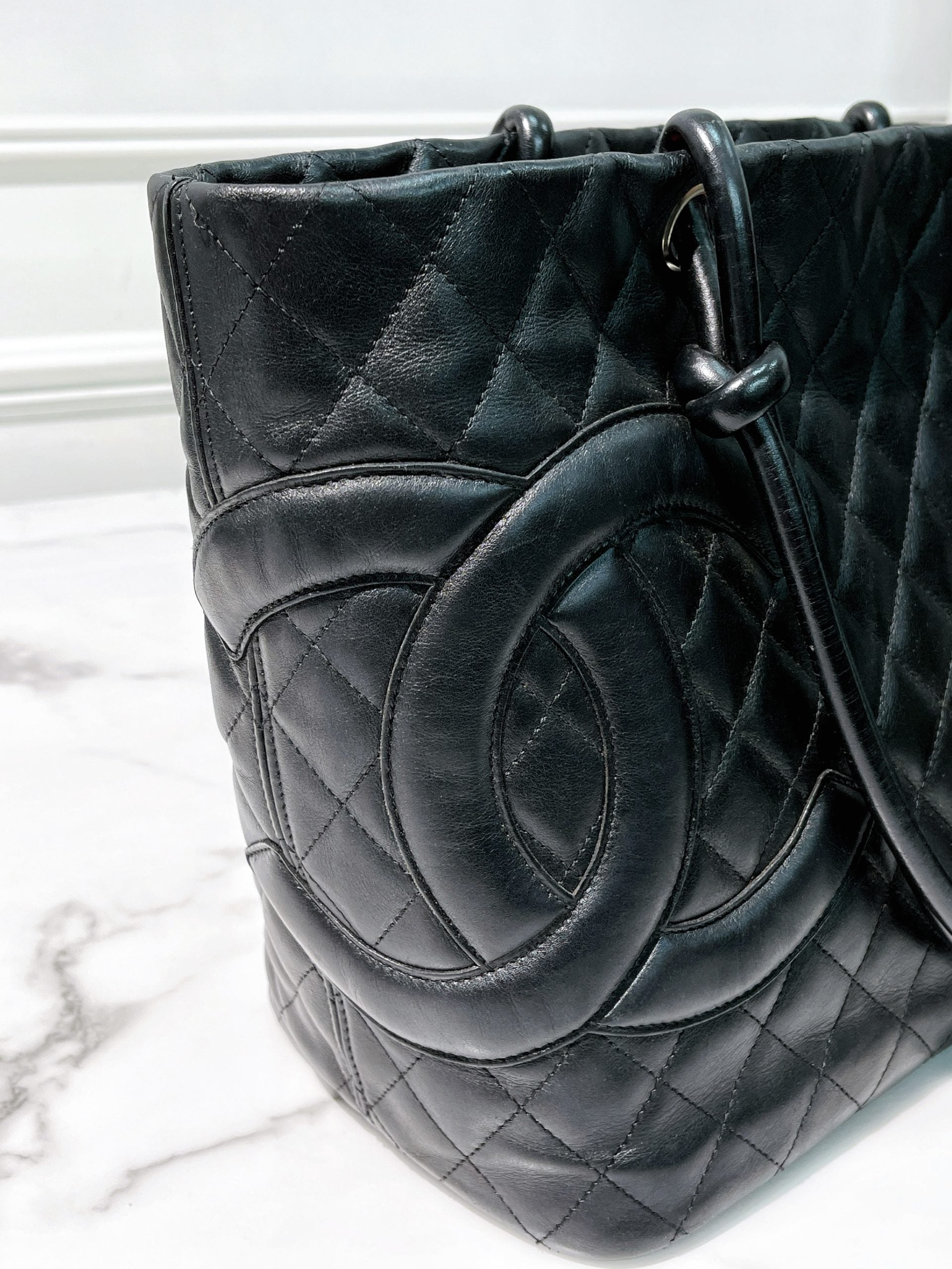 CHANEL CAMBON TOTE, Black/Silver