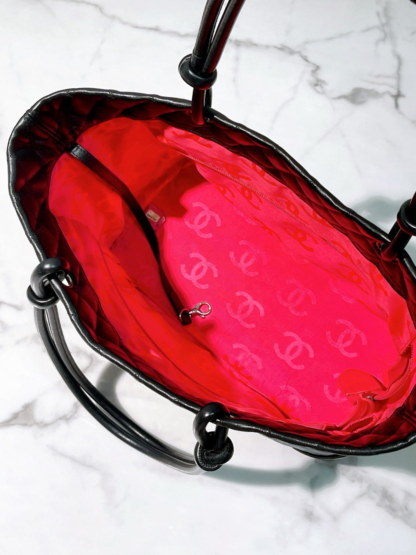 CHANEL CAMBON TOTE, Black/Silver