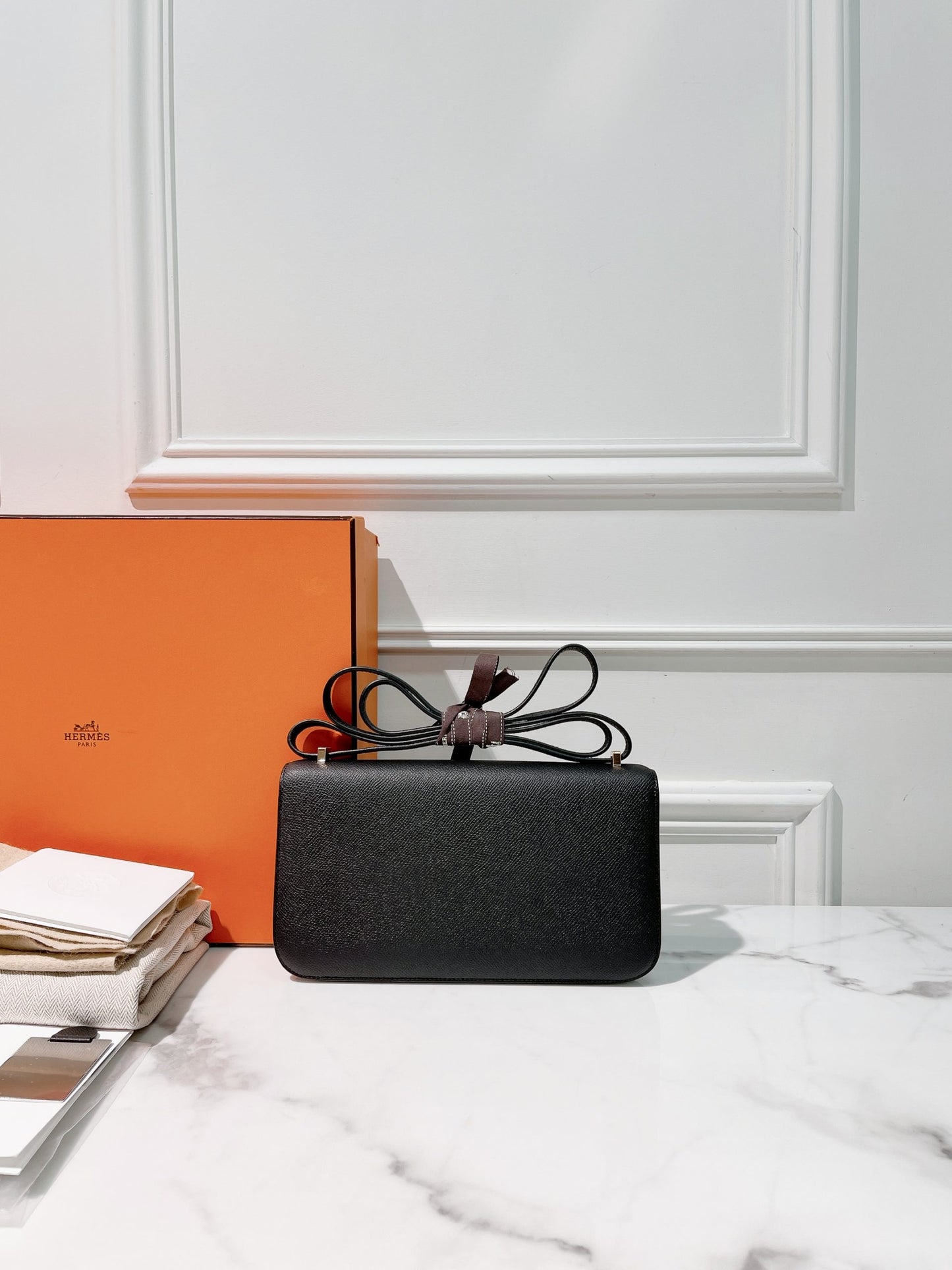 HERMES CONSTANCE ELAN, Noir/Rose Gold