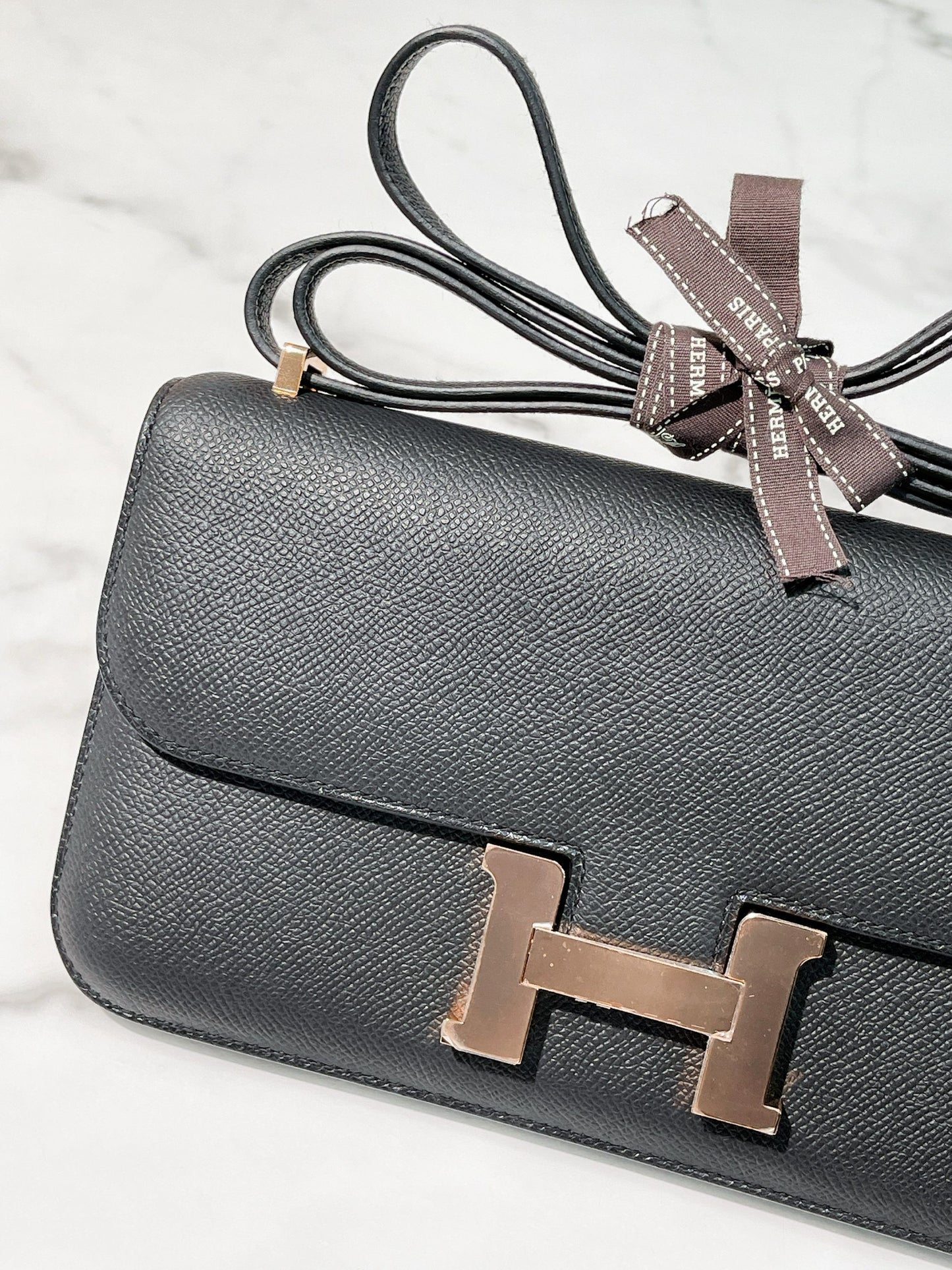 HERMES CONSTANCE ELAN, Noir/Rose Gold