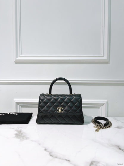 CHANEL COCO HANDLE SMALL, Black/Gold