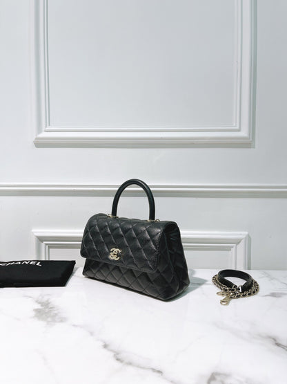 CHANEL COCO HANDLE SMALL, Black/Gold