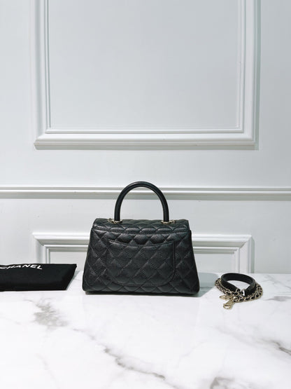 CHANEL COCO HANDLE SMALL, Black/Gold