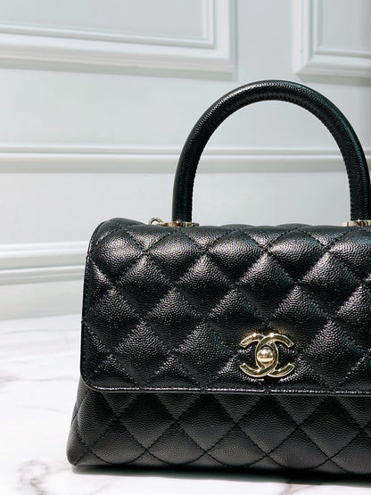 CHANEL COCO HANDLE SMALL, Black/Gold