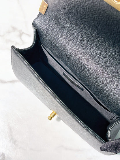 CHANEL MEDIUM BOY, Black/Gold