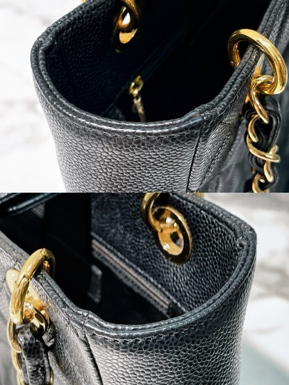 CHANEL PST SHOPPING TOTE, Black/Gold