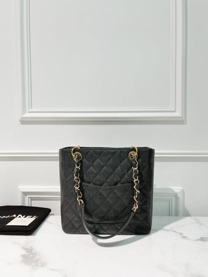 CHANEL PST SHOPPING TOTE, Black/Gold