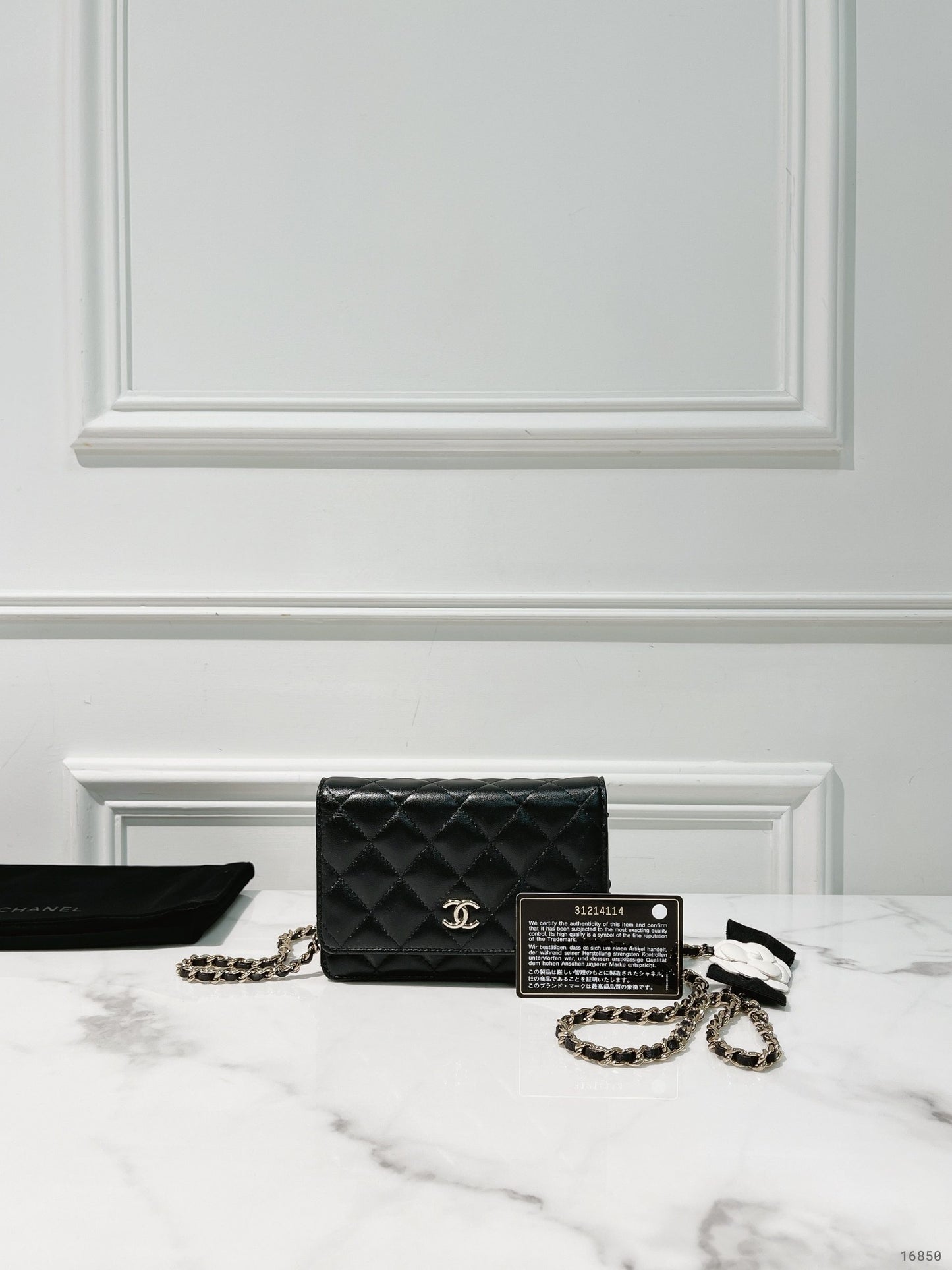 CHANEL MINI WOC, Black/Gold
