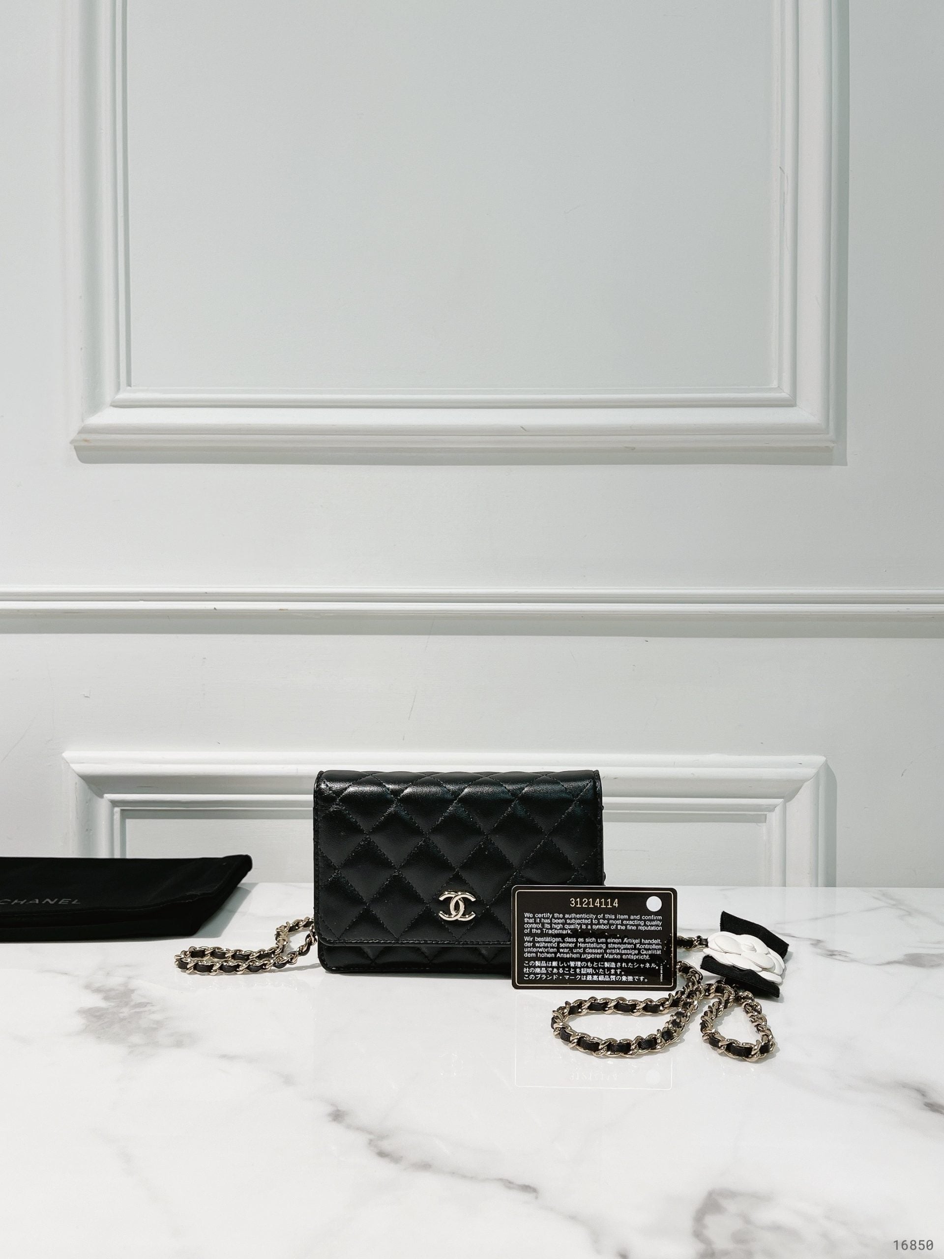 CHANEL MINI WOC, Black/Gold