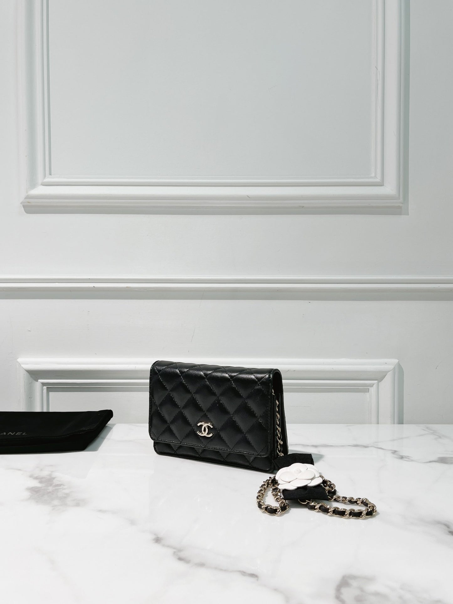 CHANEL MINI WOC, Black/Gold