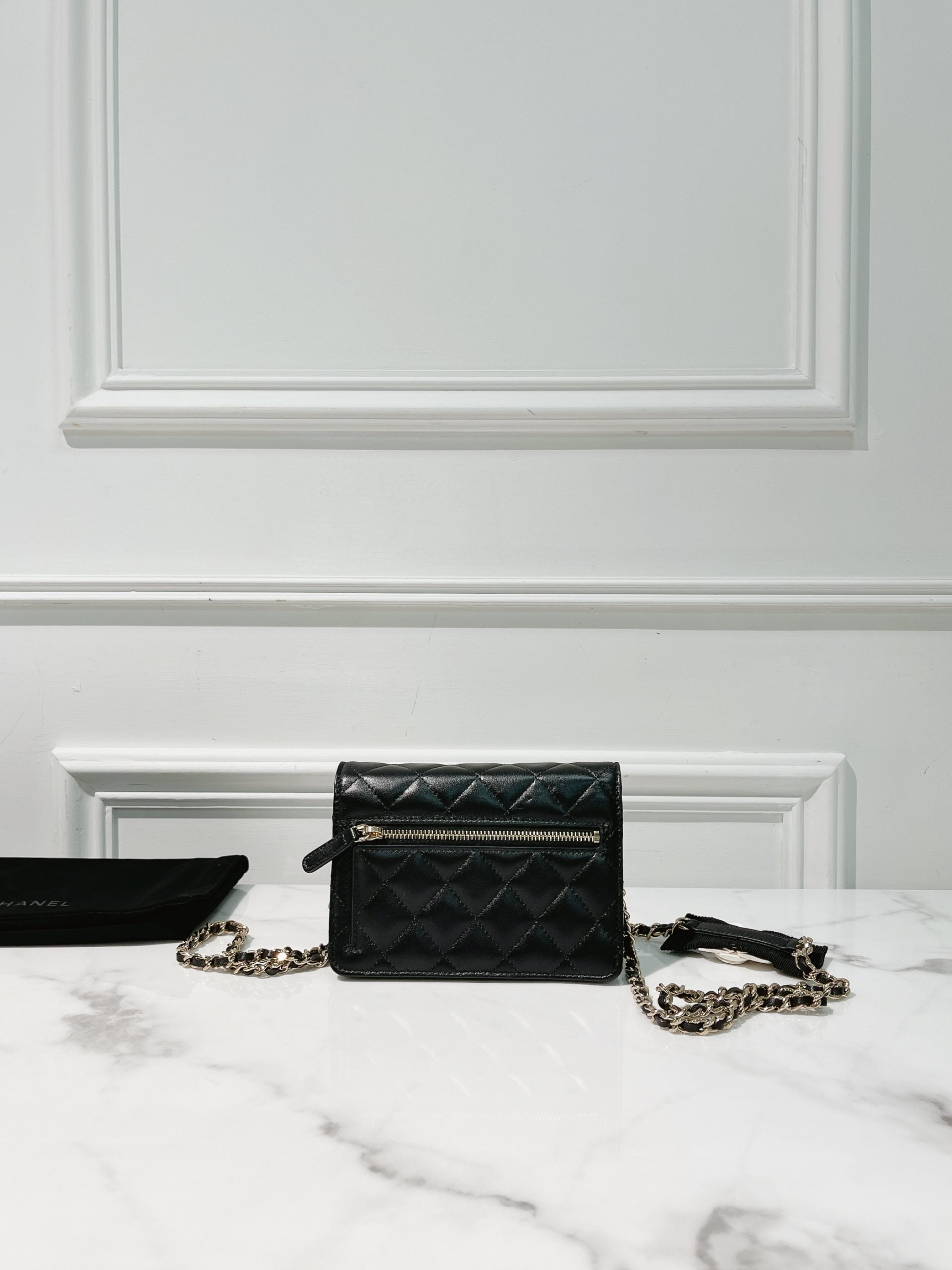 CHANEL MINI WOC, Black/Gold