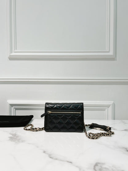 CHANEL MINI WOC, Black/Gold