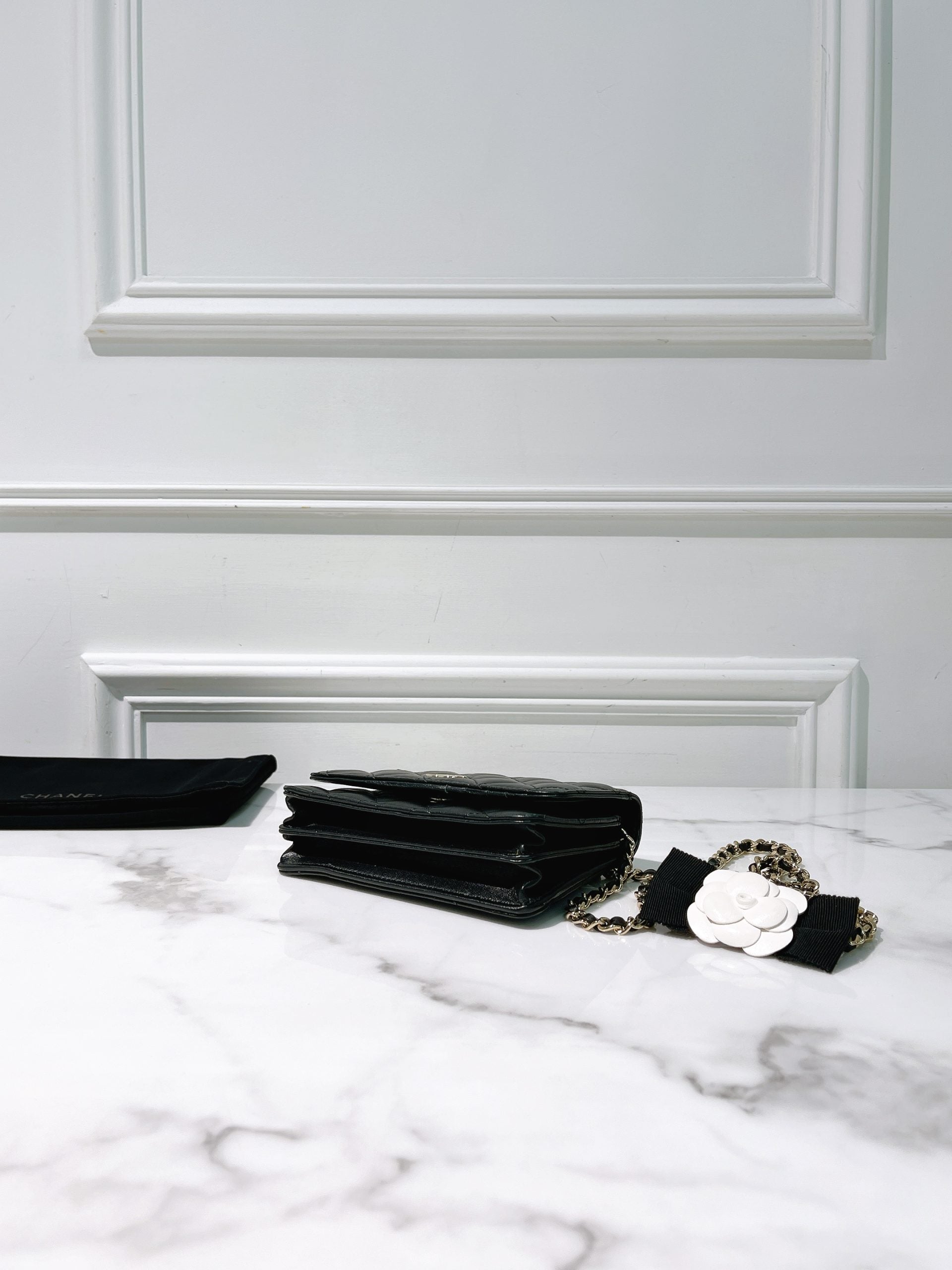 CHANEL MINI WOC, Black/Gold