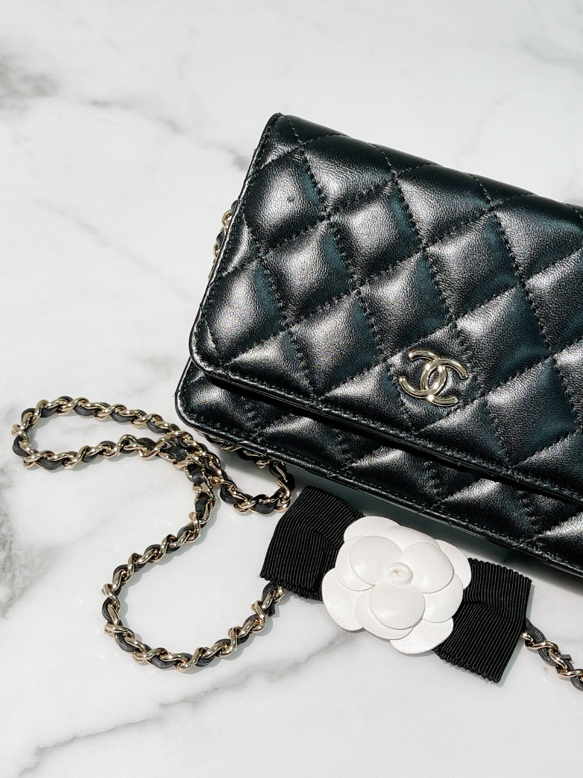 CHANEL MINI WOC, Black/Gold