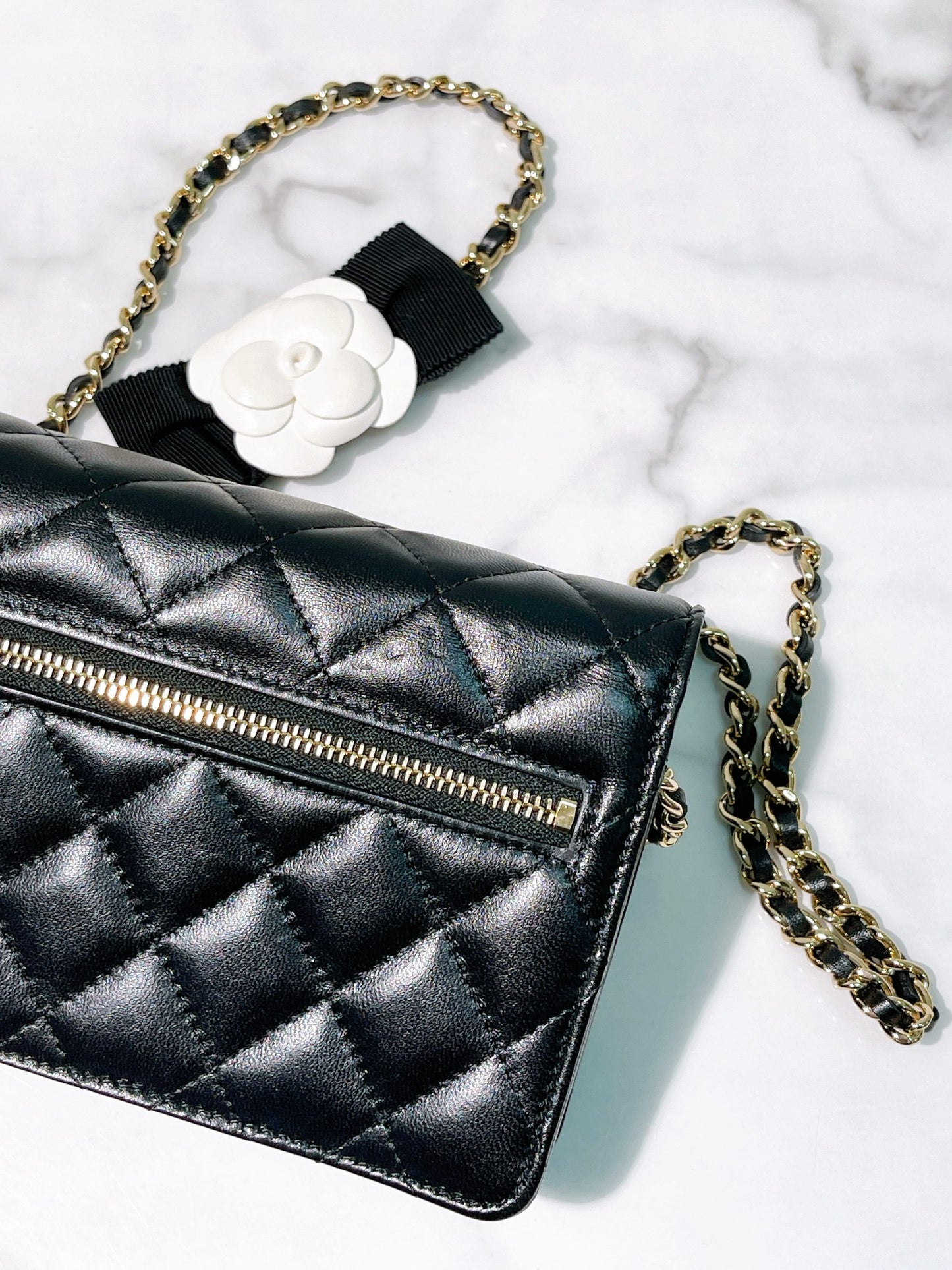 CHANEL MINI WOC, Black/Gold