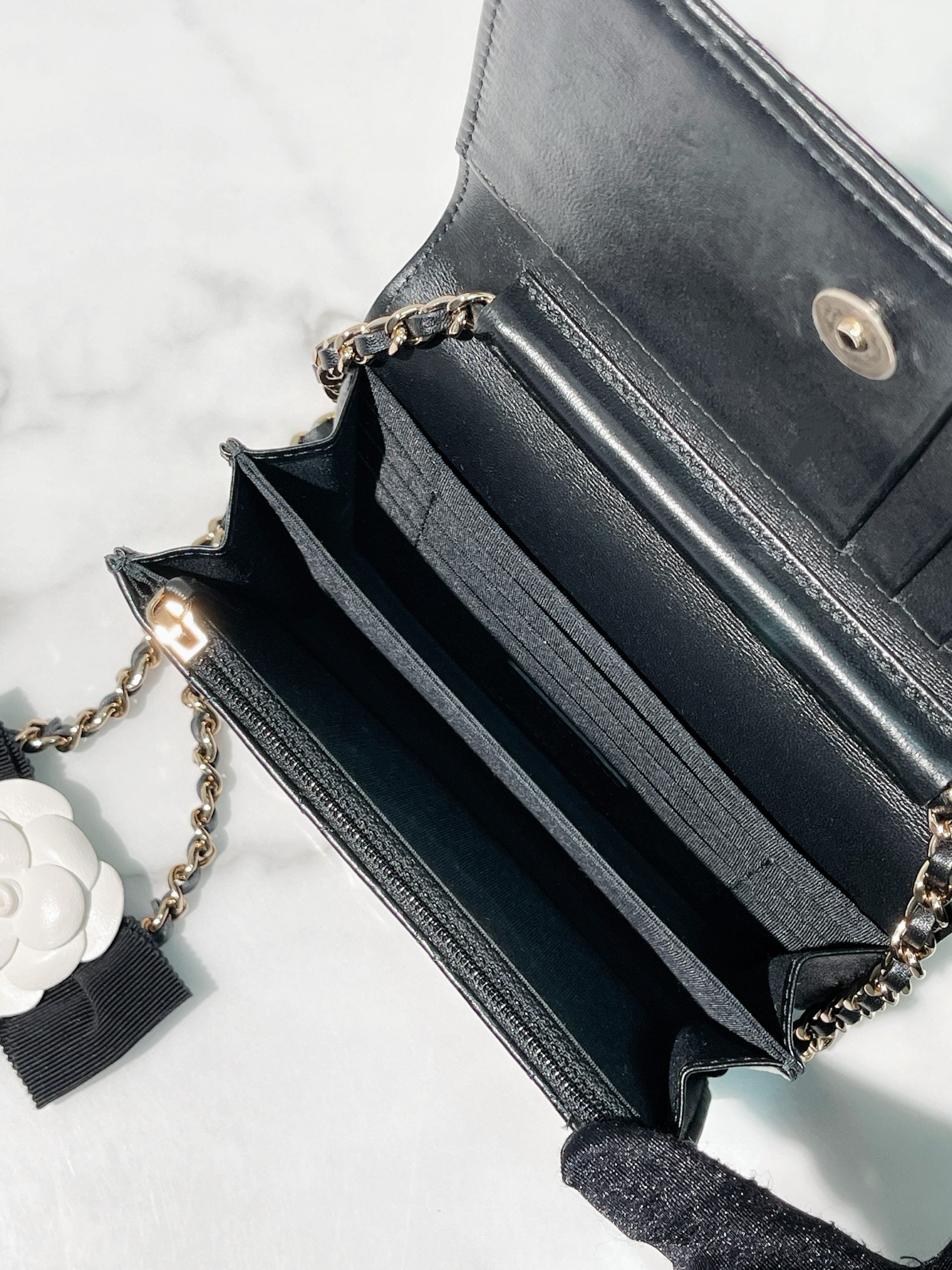 CHANEL MINI WOC, Black/Gold