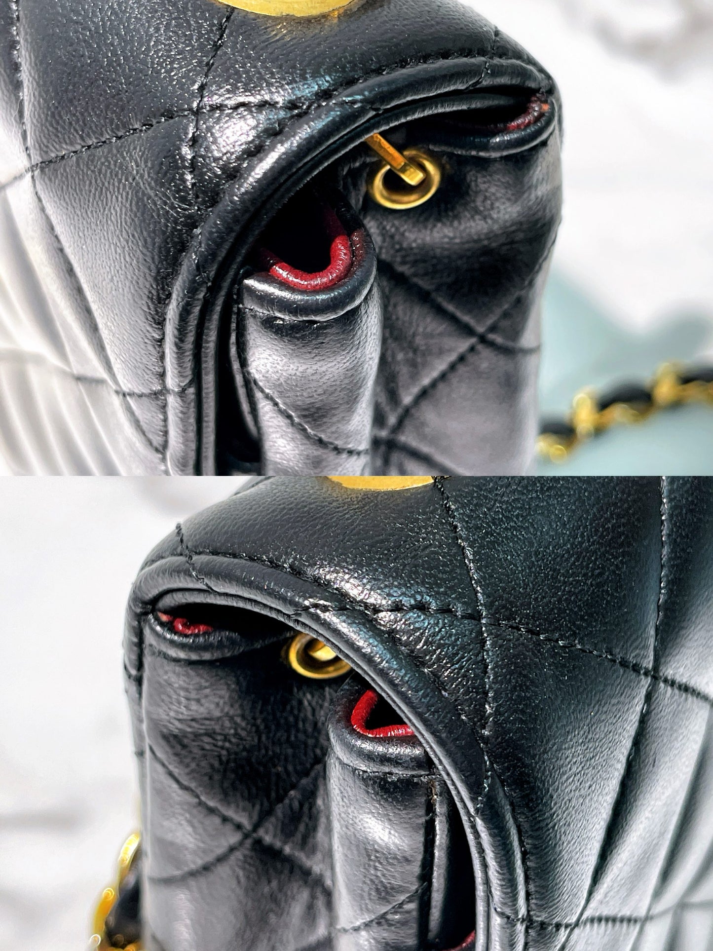 CHANEL VINTAGE FLAP BAG, Black/Gold