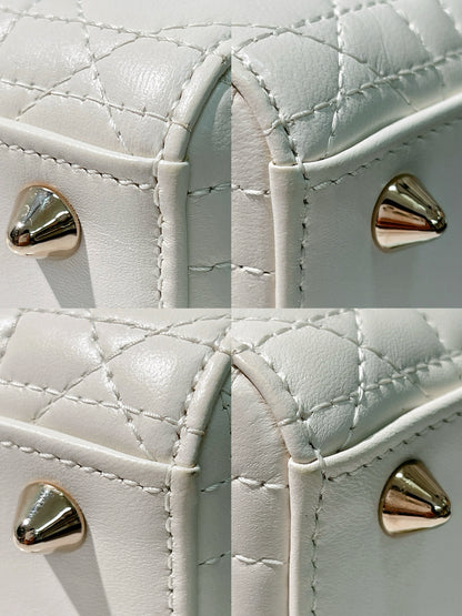 DIOR SMALL LADY DIOR, White/Gold