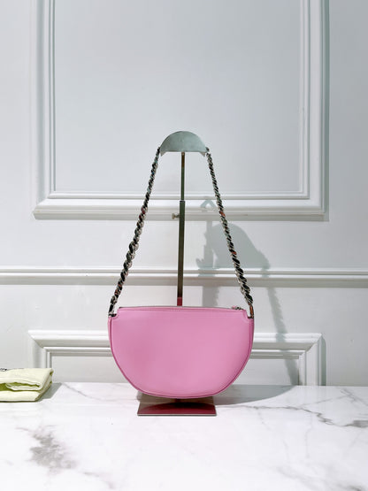 BURBERRY OLYMPIA SHOULDER BAG, Pink/Silver