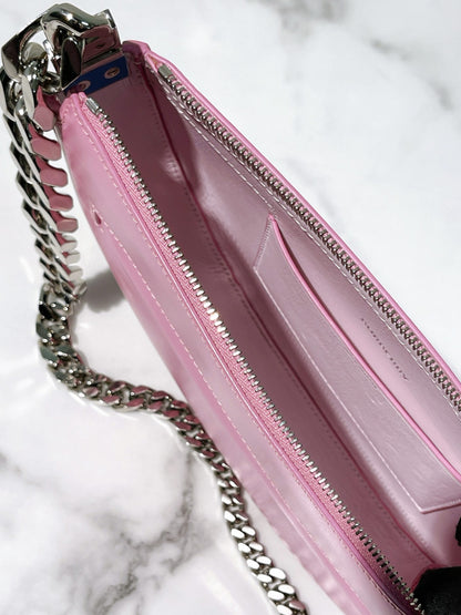 BURBERRY OLYMPIA SHOULDER BAG, Pink/Silver