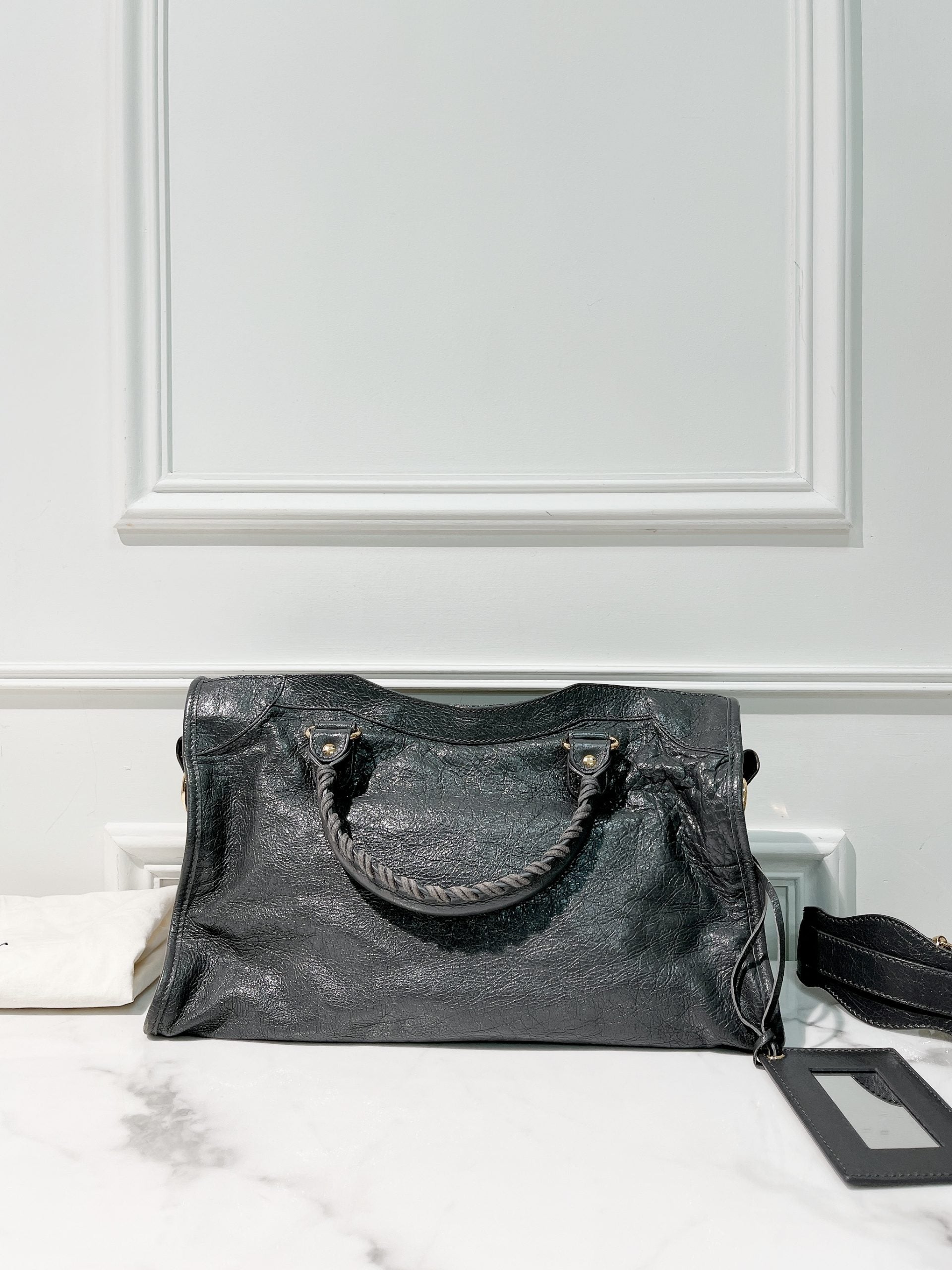 BALENCIAGA LE CITY BAG MEDIUM, Black/Gold