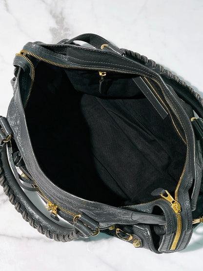 BALENCIAGA LE CITY BAG MEDIUM, Black/Gold